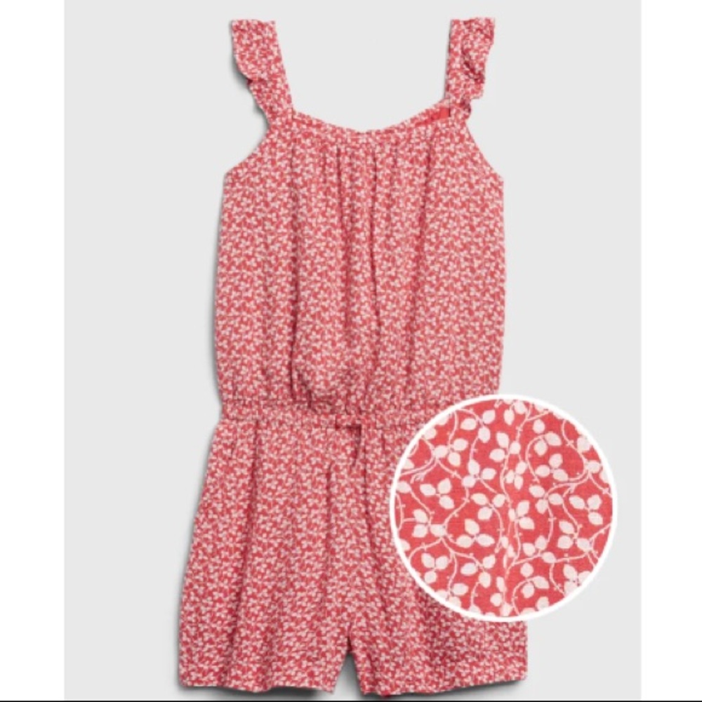 NWT GAP XS Youth floral sleeveless romper